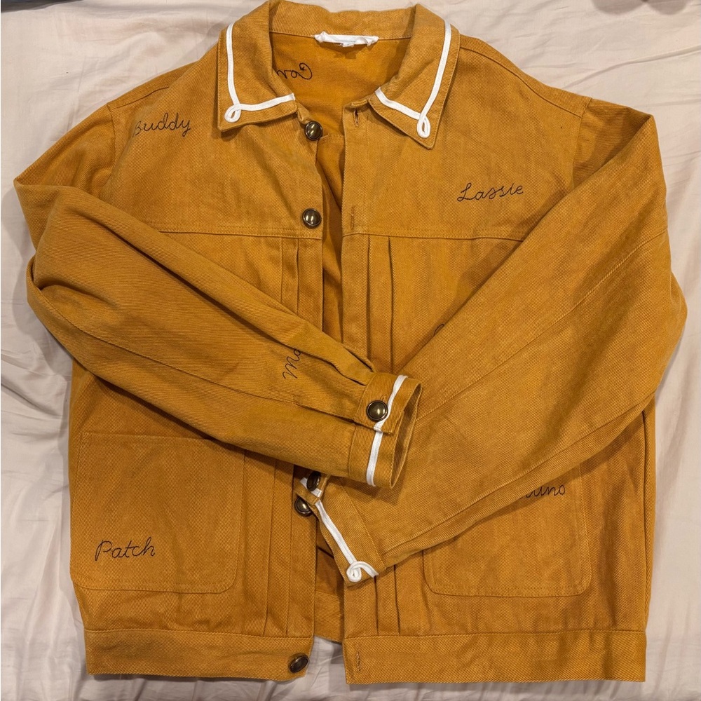 Sister Jane Mustard Utility Jacket with White Accents